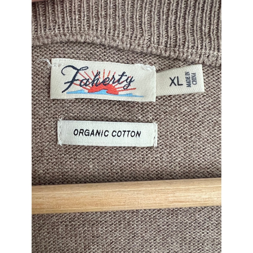 Faherty Horizon Surf Sweater Women NWOT Fireside Brown Stripe Cotton Cashmere XL - Picture 4 of 16